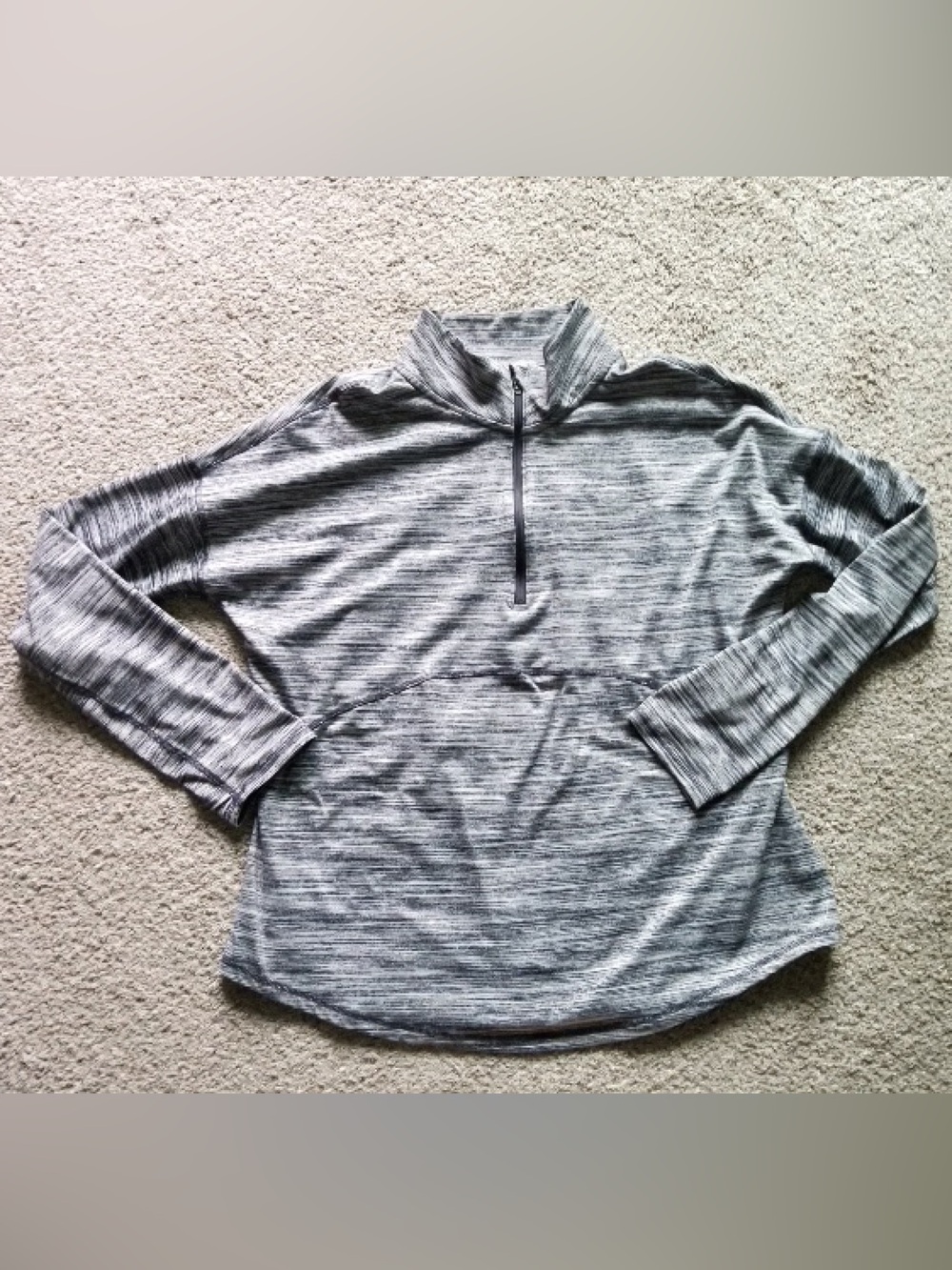 dip Gray Striped Quarter-Zip Mock Neck workout jacket